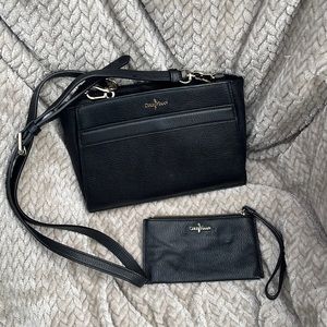 Matching Cole Haan Purse and Wristlet in Black Leather